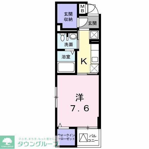 京王相模原線 京王堀之内駅 徒歩6分 4階建 築14年(1K/2階)の間取り写真
