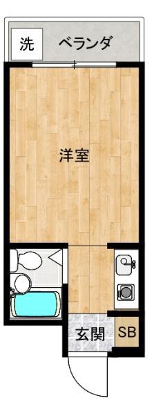 エスポワール御殿山(1K/2階)の間取り写真