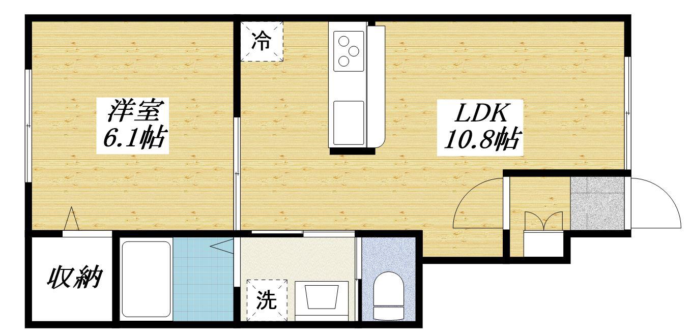 LAHAINA 8(1LDK/1階)の間取り写真