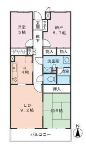 ユウキハイム(3LDK/1階)の間取り写真