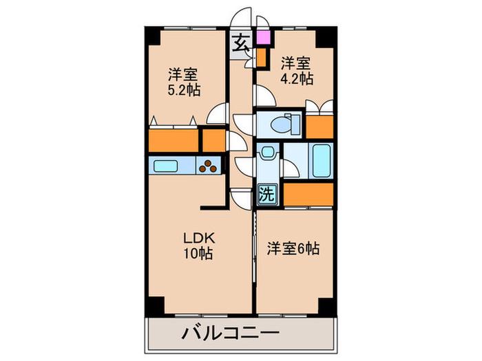 第二鷺沼レジデンス(3LDK/5階)の間取り写真