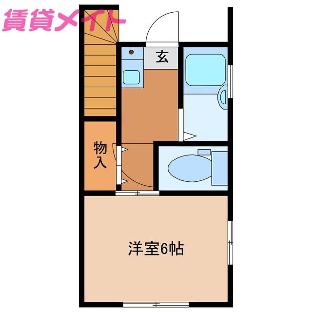 西浦アパート(1K/1階)の間取り写真