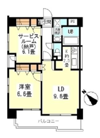 エクセルKSY(1SLDK/4階)の間取り写真