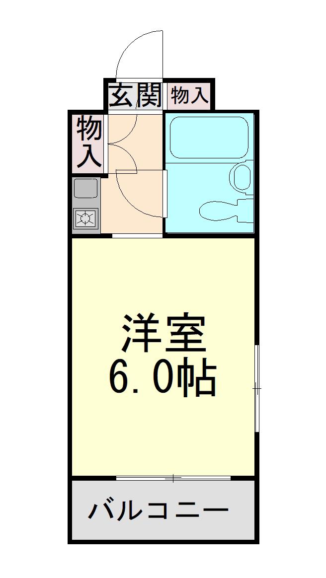ダイドーメゾン六甲(ワンルーム/3階)の間取り写真