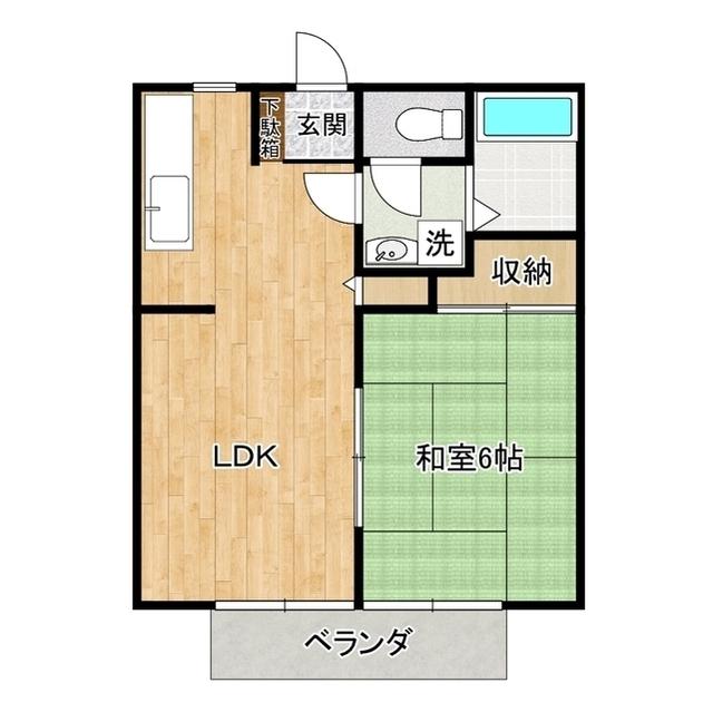 赤坂ヒルズ(1LDK/2階)の間取り写真