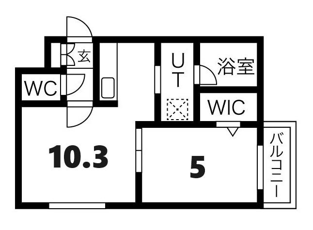 REVE北広島(1LDK/4階)の間取り写真