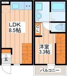 緑ヶ丘2丁目アパート(1LDK/1階)の間取り写真