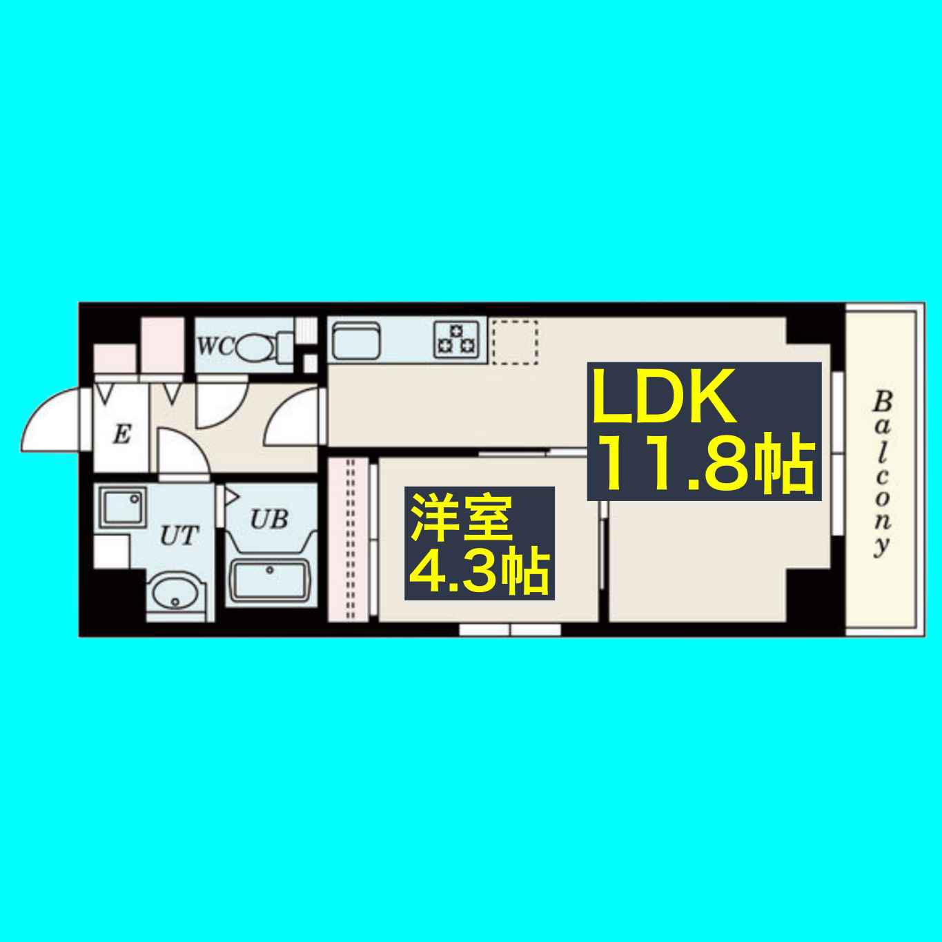 S-FORT鶴舞CUBE(1LDK/2階)の間取り写真
