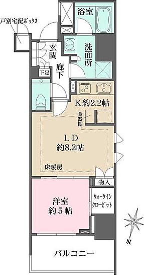 ザ・パークハウス麹町三丁目(1LDK/3階)の間取り写真