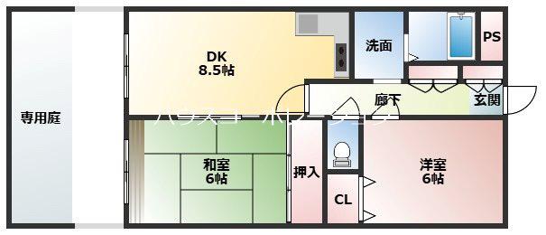 グレートフューチャーPART2(2DK/1階)の間取り写真