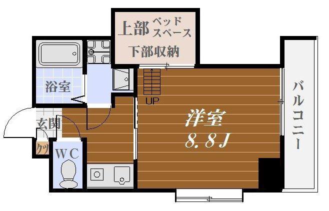 ベレーザ武(1K/7階)の間取り写真