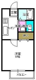 9THアベニュー宇多津(1K/2階)の間取り写真