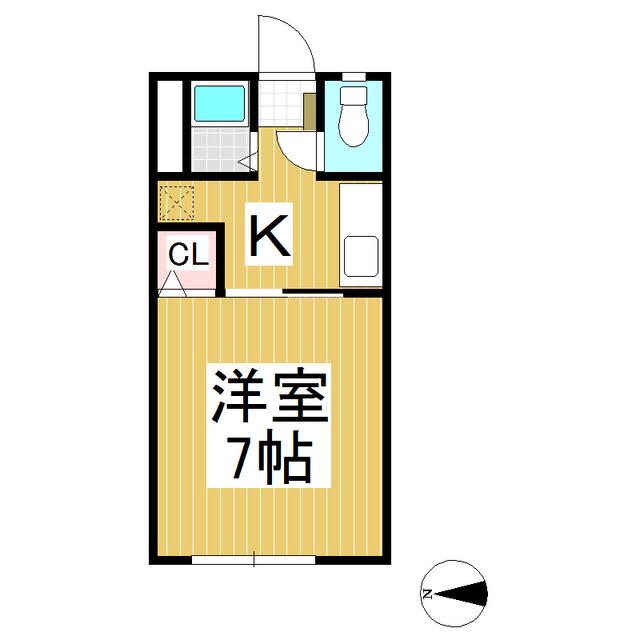 川中島ハイツ(1K/1階)の間取り写真