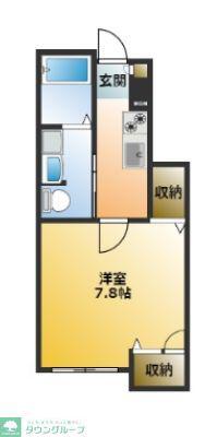 KS CREST GARDEN B(1K/1階)の間取り写真