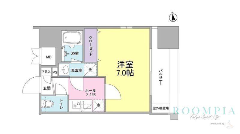 リバーレ東新宿(1K/8階)の間取り写真