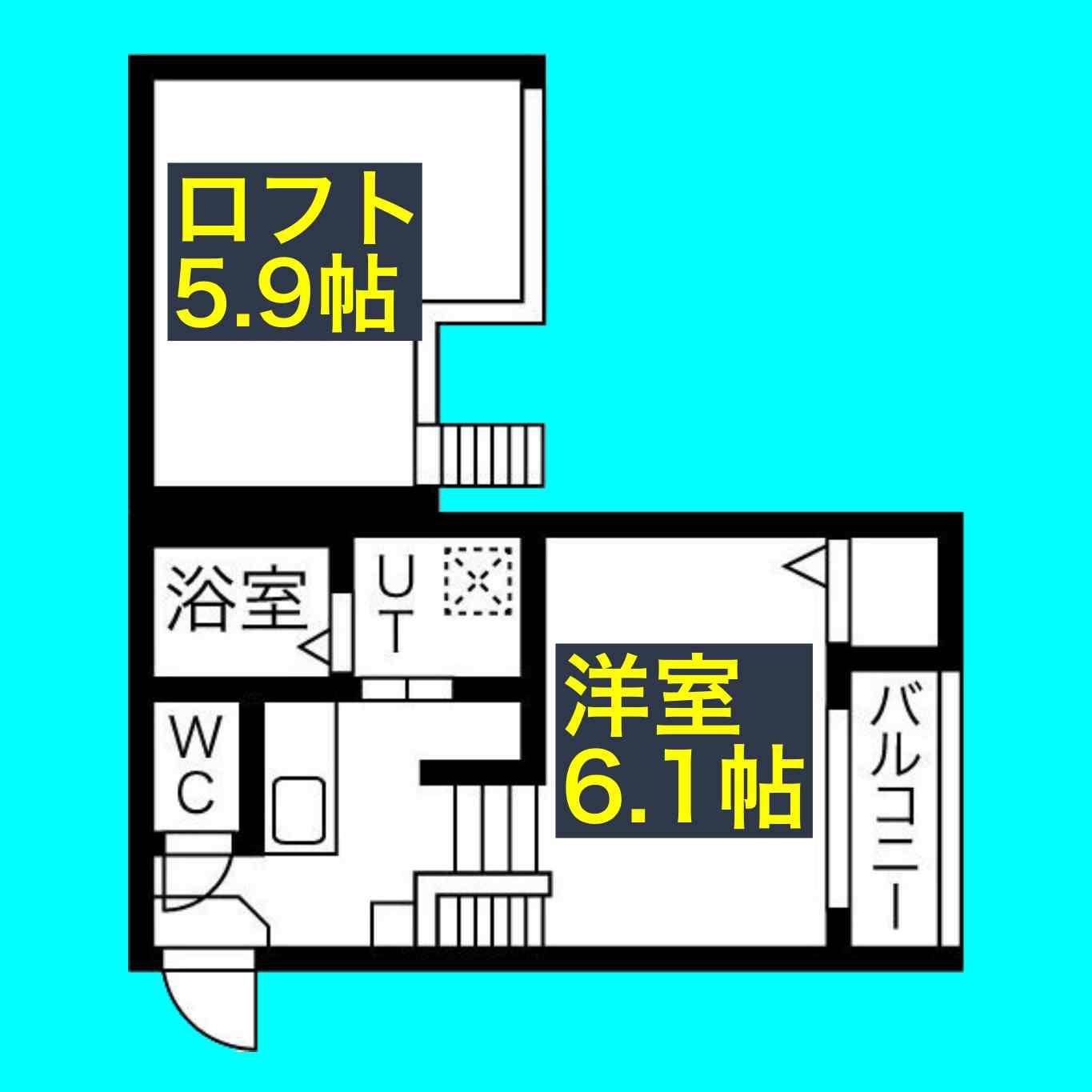 YS SQUARE名城公園(1K/2階)の間取り写真