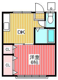 南マンション(1DK/1階)の間取り写真