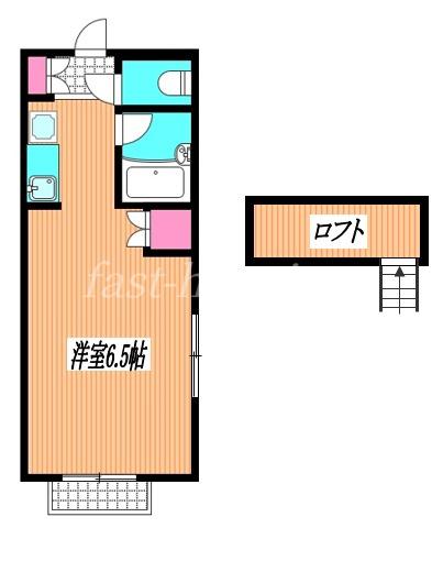 リヴィエール武蔵野(ワンルーム/2階)の間取り写真