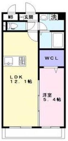 カサグランデ本町(1LDK/9階)の間取り写真