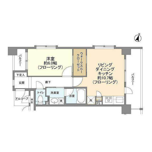 エクセレント笹塚(1LDK/3階)の間取り写真