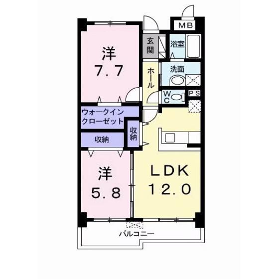 サンアレー(2LDK/3階)の間取り写真