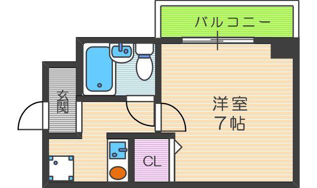 エスリード野田(1K/7階)の間取り写真