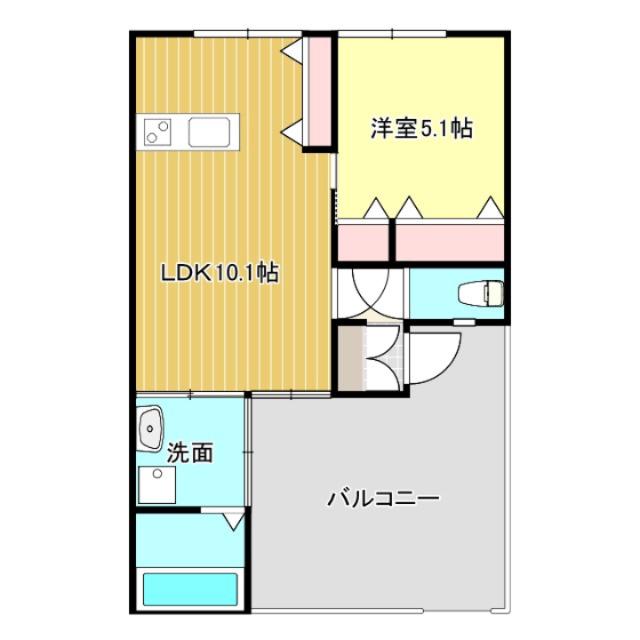 アルシオーネI(1LDK/2階)の間取り写真
