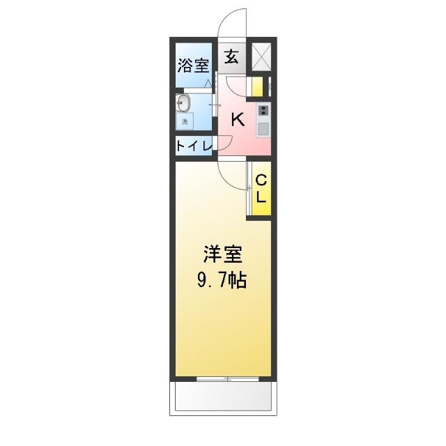 エクセール(1K/1階)の間取り写真