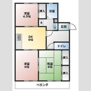 キャッスルハイツ西尾(3DK/1階)の間取り写真