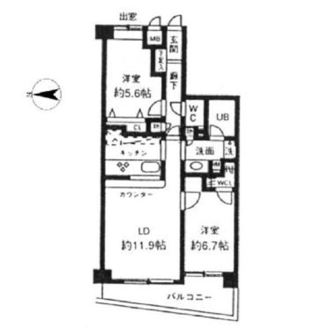 シルフィード南平台C(2LDK/2階)の間取り写真