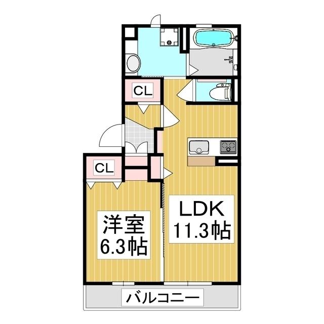 グラン・ラ・フォーレ(1LDK/1階)の間取り写真
