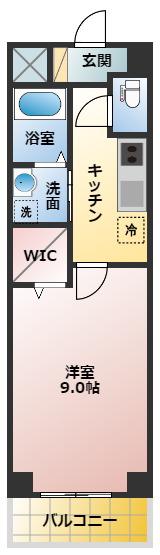 ルピナス(1K/1階)の間取り写真