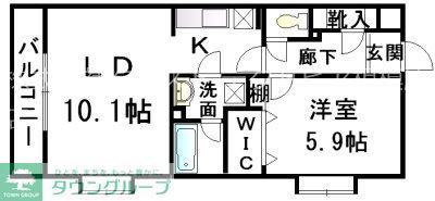 グランデージII(1LDK/2階)の間取り写真