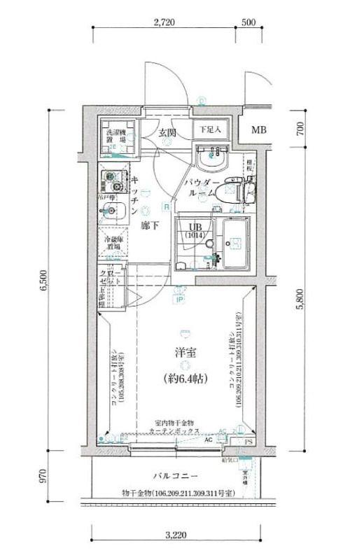 スパシエ新宿哲学堂公園(1K/2階)の間取り写真