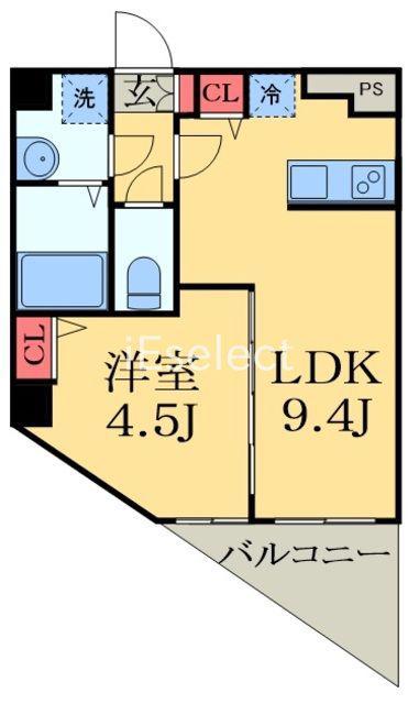 金太郎ヒルズ255(1LDK/5階)の間取り写真