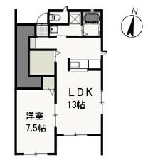 ファルコン II(1LDK/1階)の間取り写真