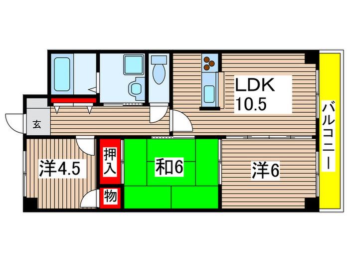 プレジデント六丁の目(3LDK/5階)の間取り写真