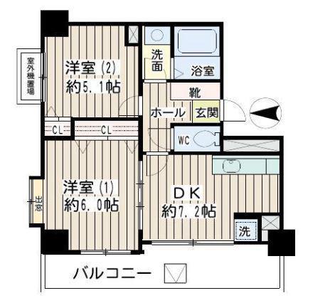 ESPOIR.S(2DK/3階)の間取り写真