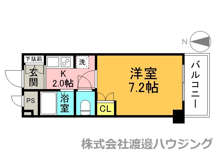 グランコート江坂(1K/5階)の間取り写真