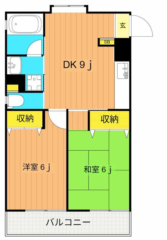 メゾンエスト(2DK/2階)の間取り写真