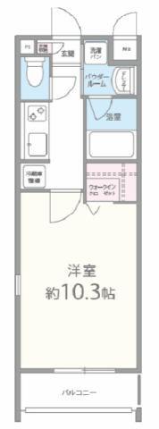 シャトー揚羽(1K/3階)の間取り写真