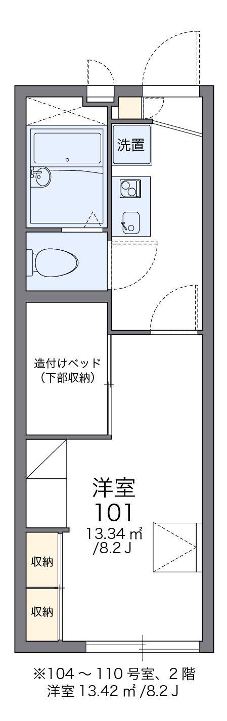 レオパレスケイ(1K/2階)の間取り写真