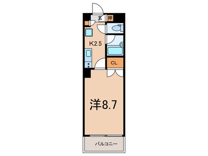 青横ハイツ(1K/3階)の間取り写真