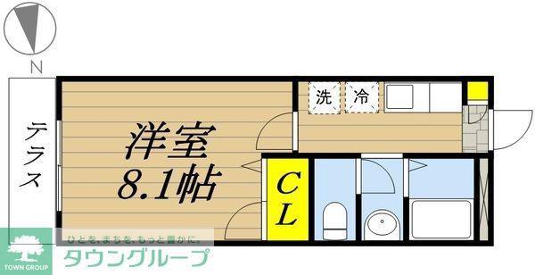 ジュネス下落合(1K/1階)の間取り写真