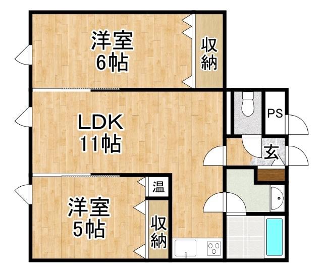 LAPEL241A(2LDK/1階)の間取り写真