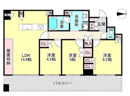 ジオタワー天六(3LDK/28階)の間取り写真
