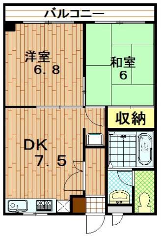 ラ・メール赤塚(2DK/1階)の間取り写真