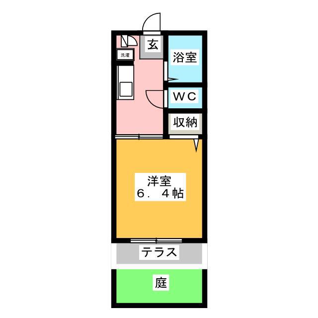 Jハイツ(1K/1階)の間取り写真