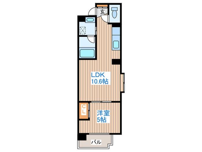 ヴィターレ(1LDK/6階)の間取り写真
