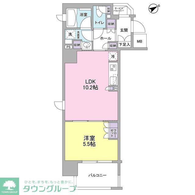 フレアージュ恵比寿(1LDK/8階)の間取り写真